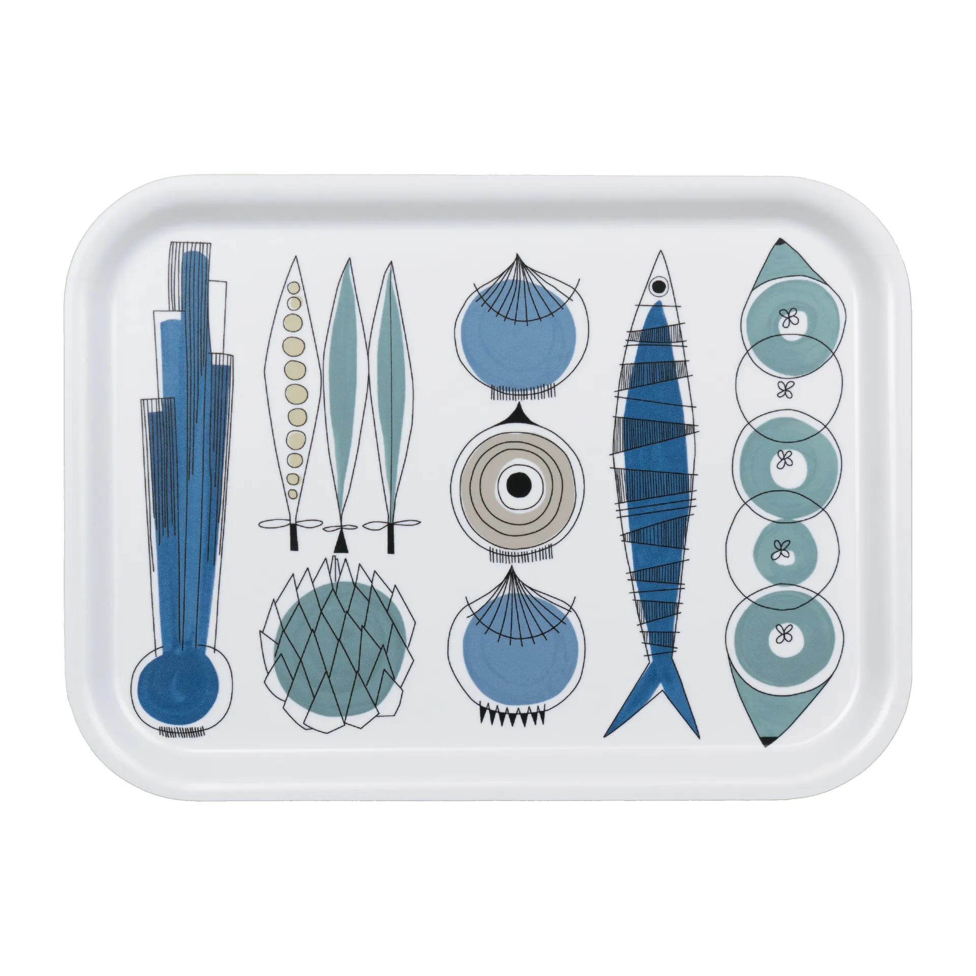 Picknick bricka 20x27 cm, Blå-beige Almedahls