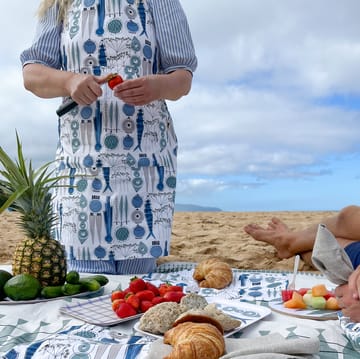 Picknick förkläde litet mönster - Blå-beige - Almedahls