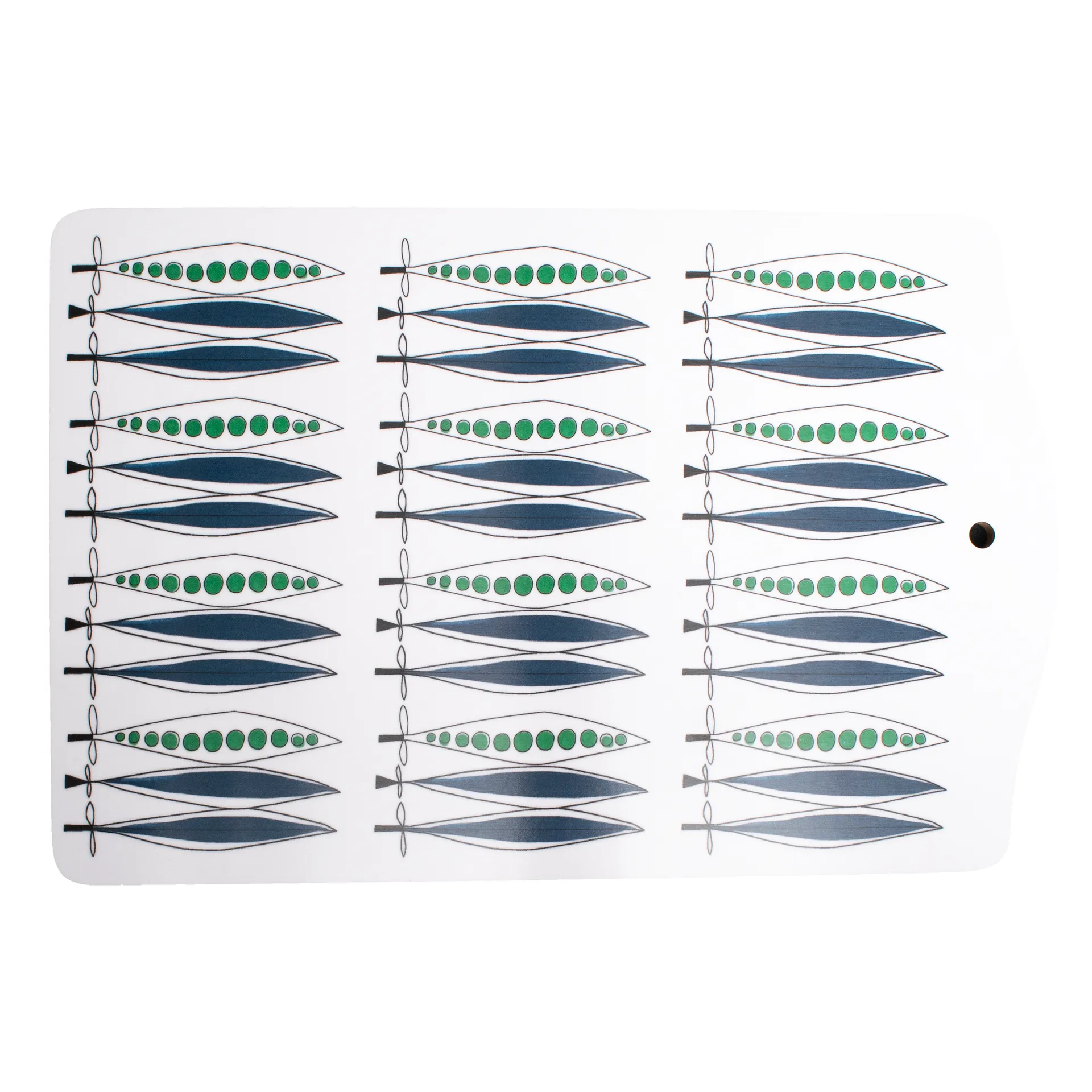 Picknick serveringsbräda ärtor 20x30 cm, Blå-multi Almedahls