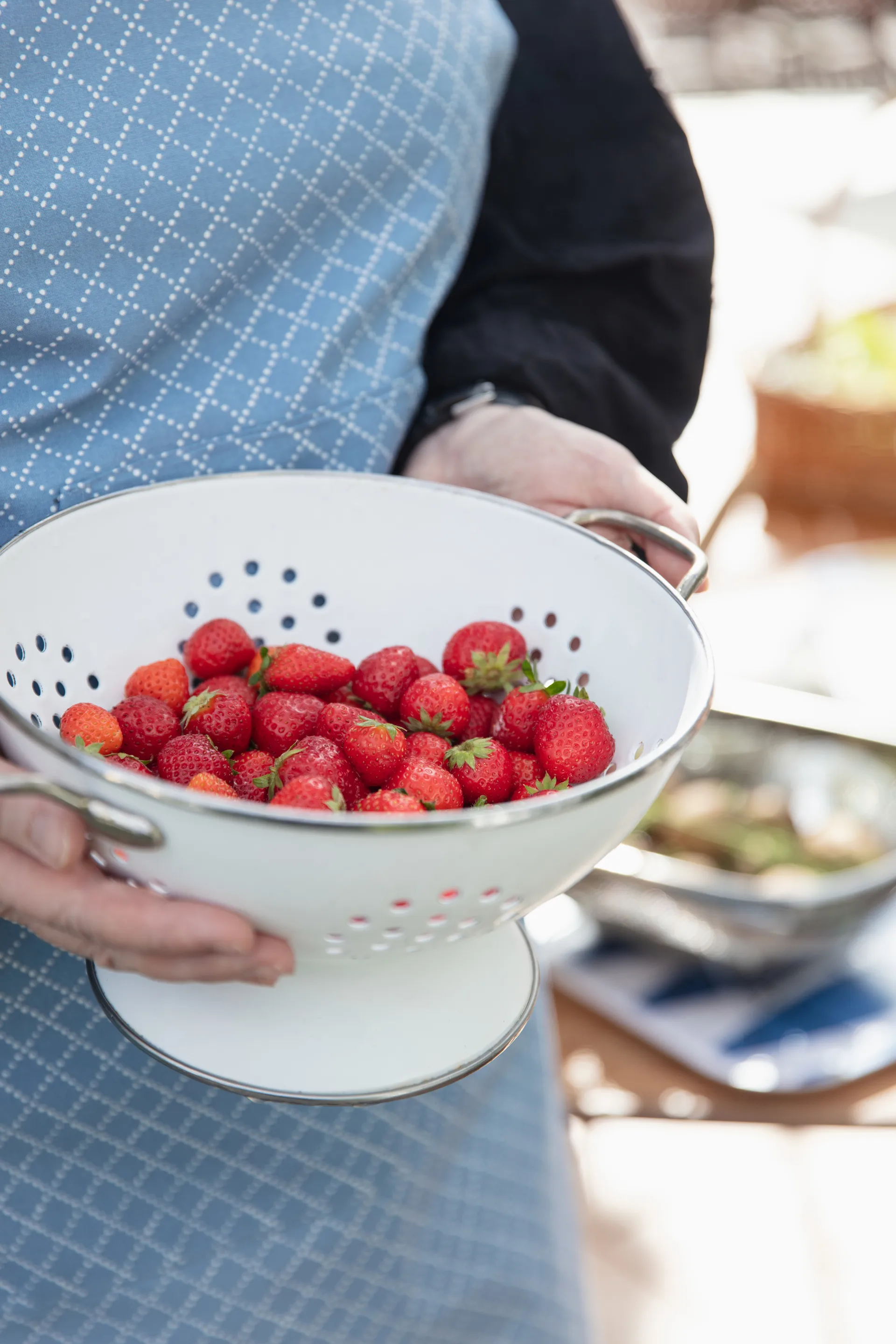 Prickruta förkläde, Blå Almedahls