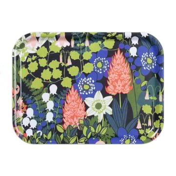 Läs mer om Almedahls Skogen bricka 20x27 cm Svart-grön-rosa