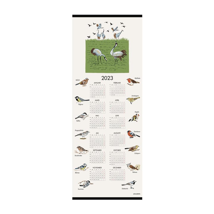 Svenska fåglar kalender 2023 - 35x90 cm - Almedahls