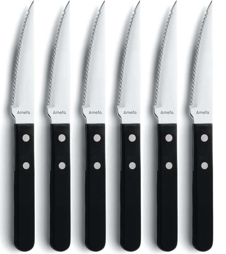 Pizza Noir grillkniv 6-pack - Svart - Amefa