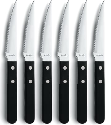 Läs mer om Amefa Pizza Noir grillkniv 6-pack Svart