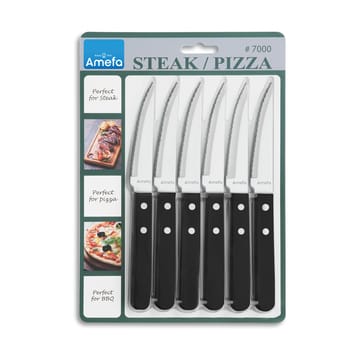 Pizza Noir grillkniv 6-pack - Svart - Amefa