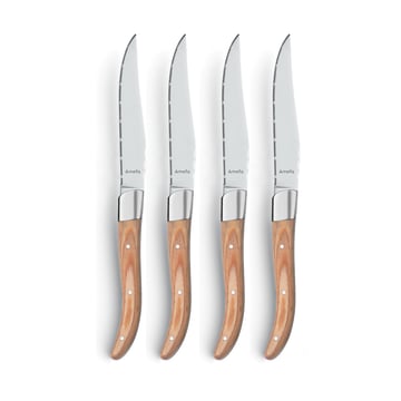 Läs mer om Amefa Royal Steak grillkniv 4-pack Natural i träbox