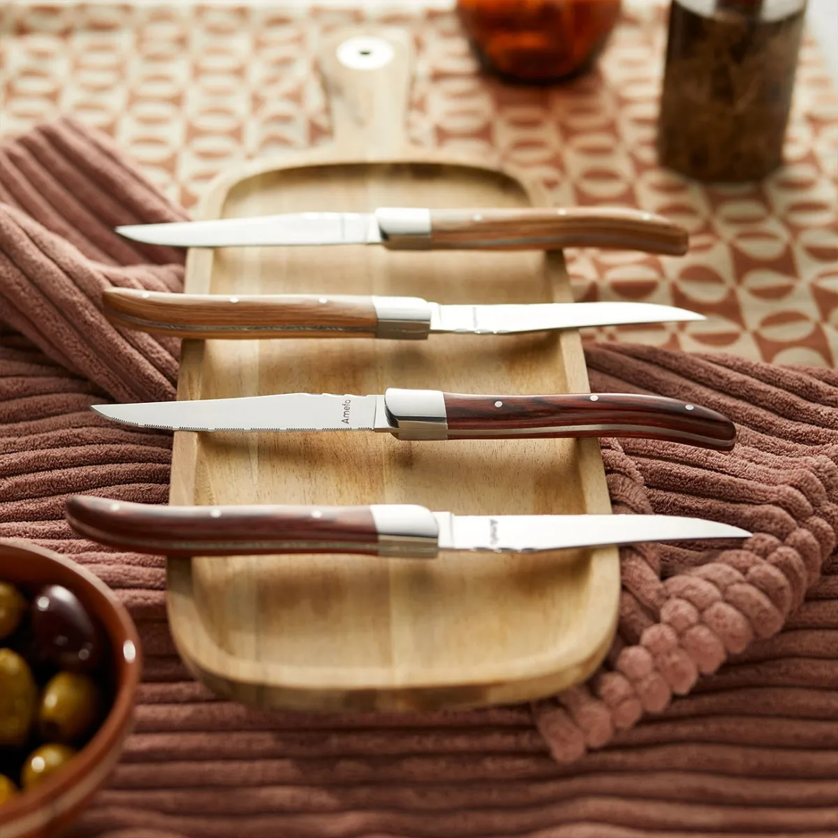 Royal Steak grillkniv 4-pack, Natural i träbox Amefa