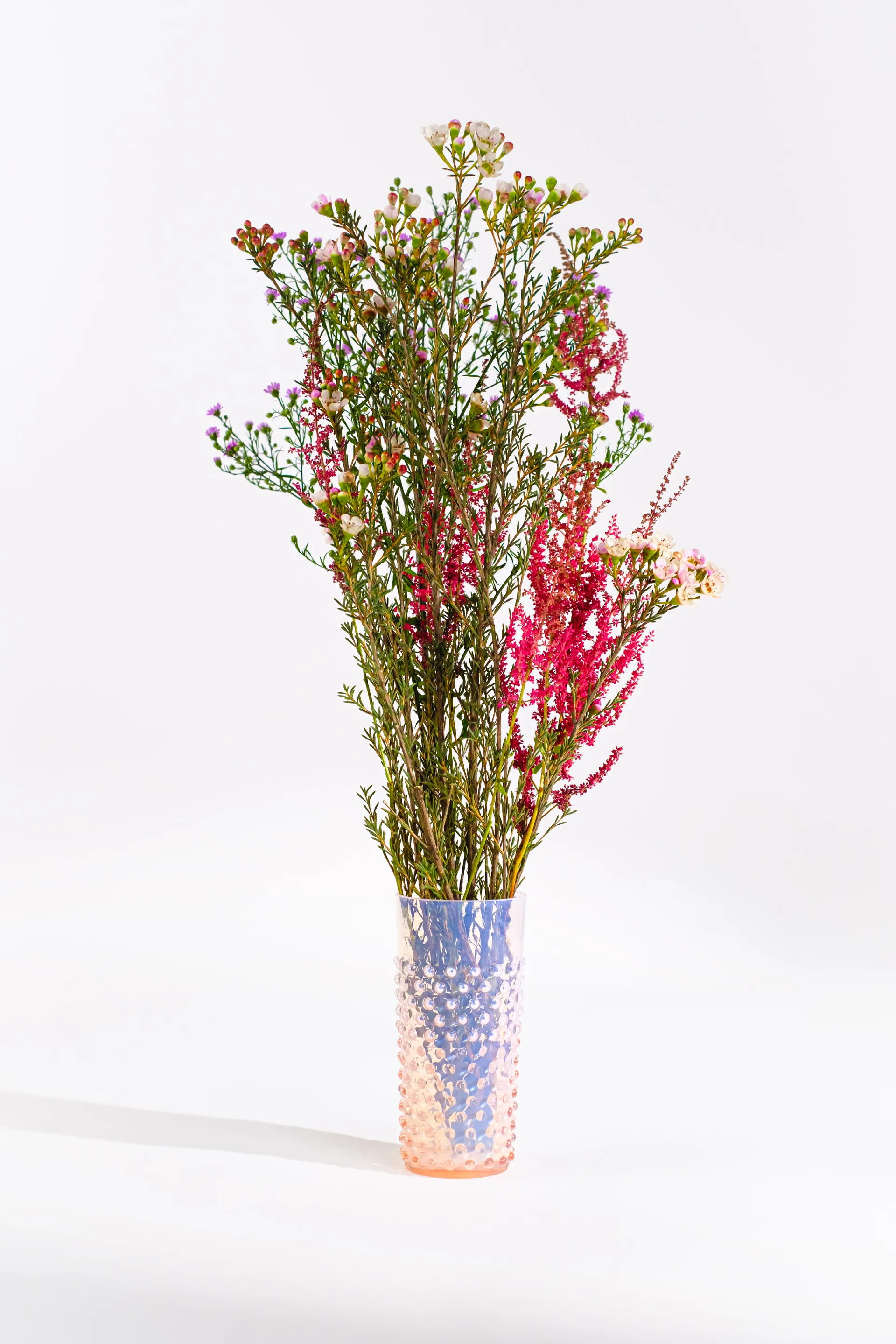 Hobnail Long drink glas 20 cl, Soft Rosa Anna Von Lipa