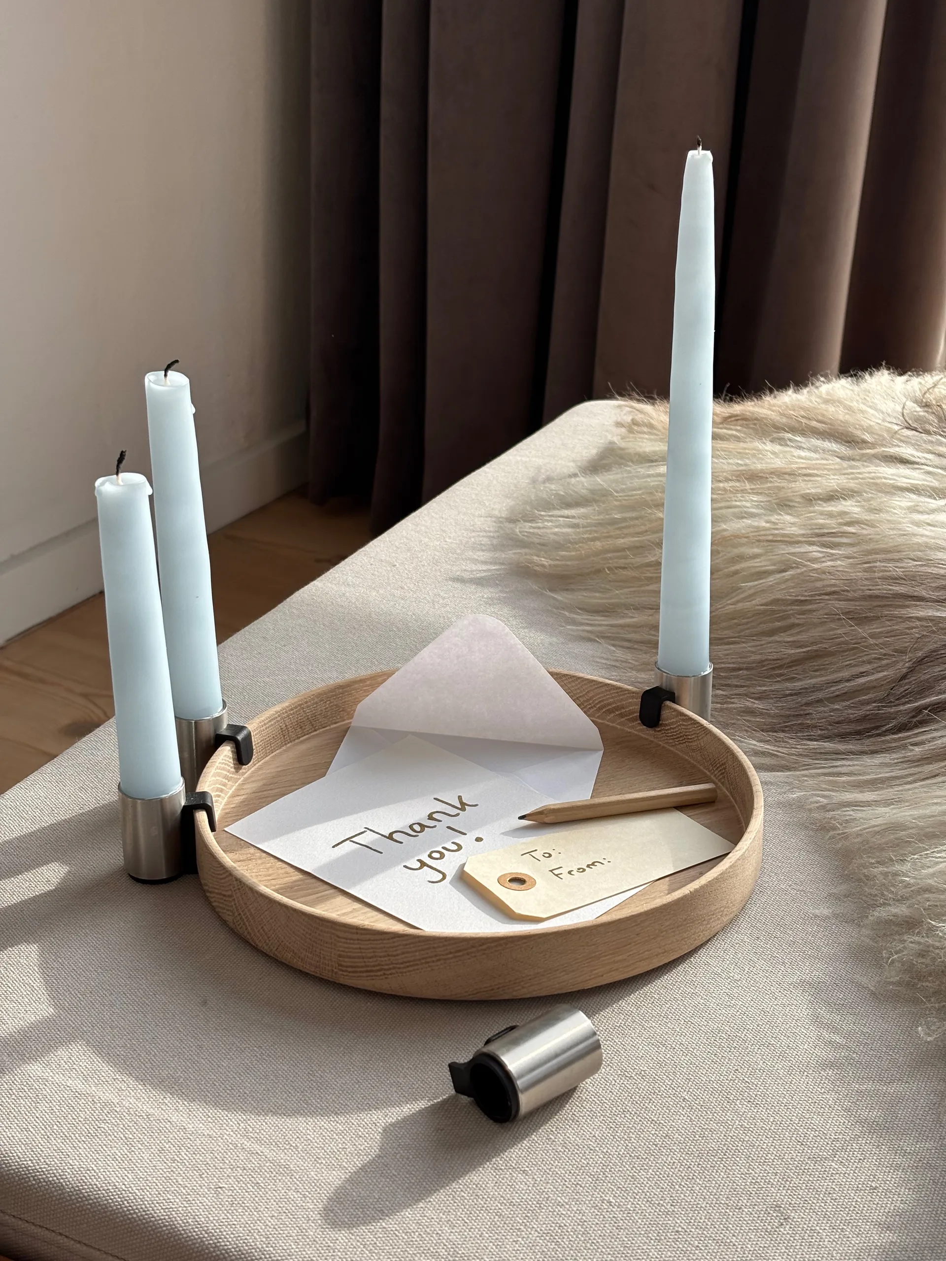 Luna adventsljusstake Ø27 cm, Ek-stål Applicata