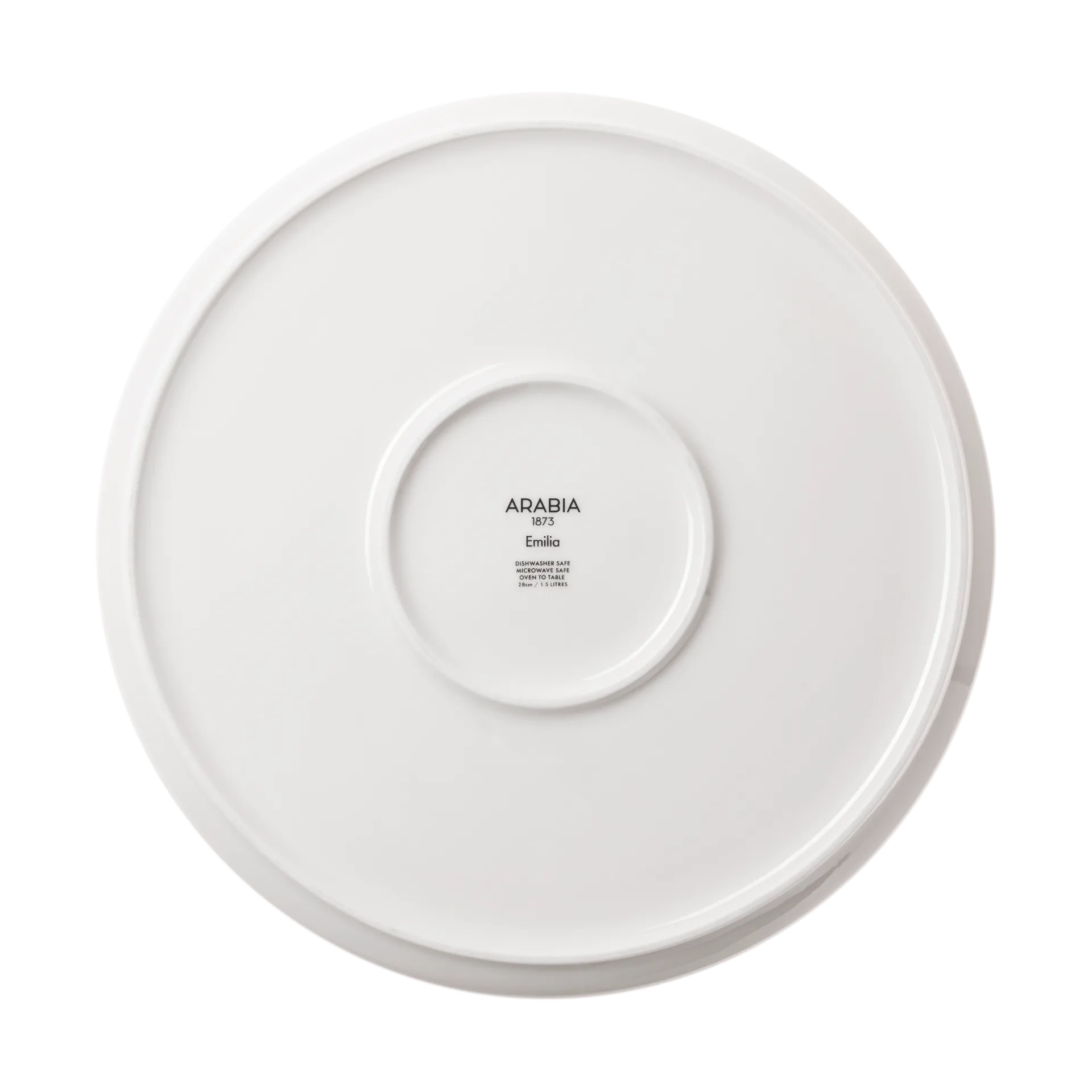 Emilia pajform Ø28 cm, Svart-vit Arabia