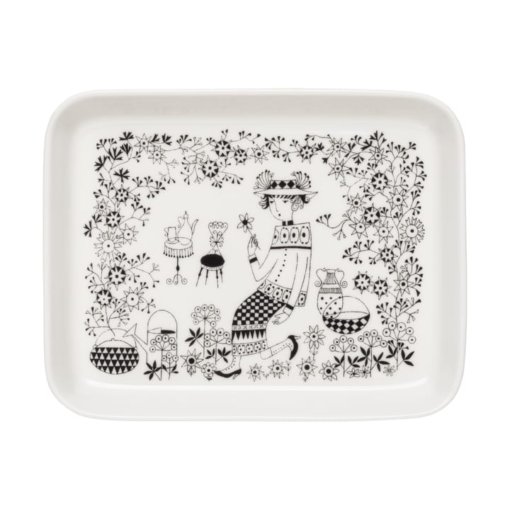 Emilia tallrik 15x19 cm - Svart-vit - Arabia