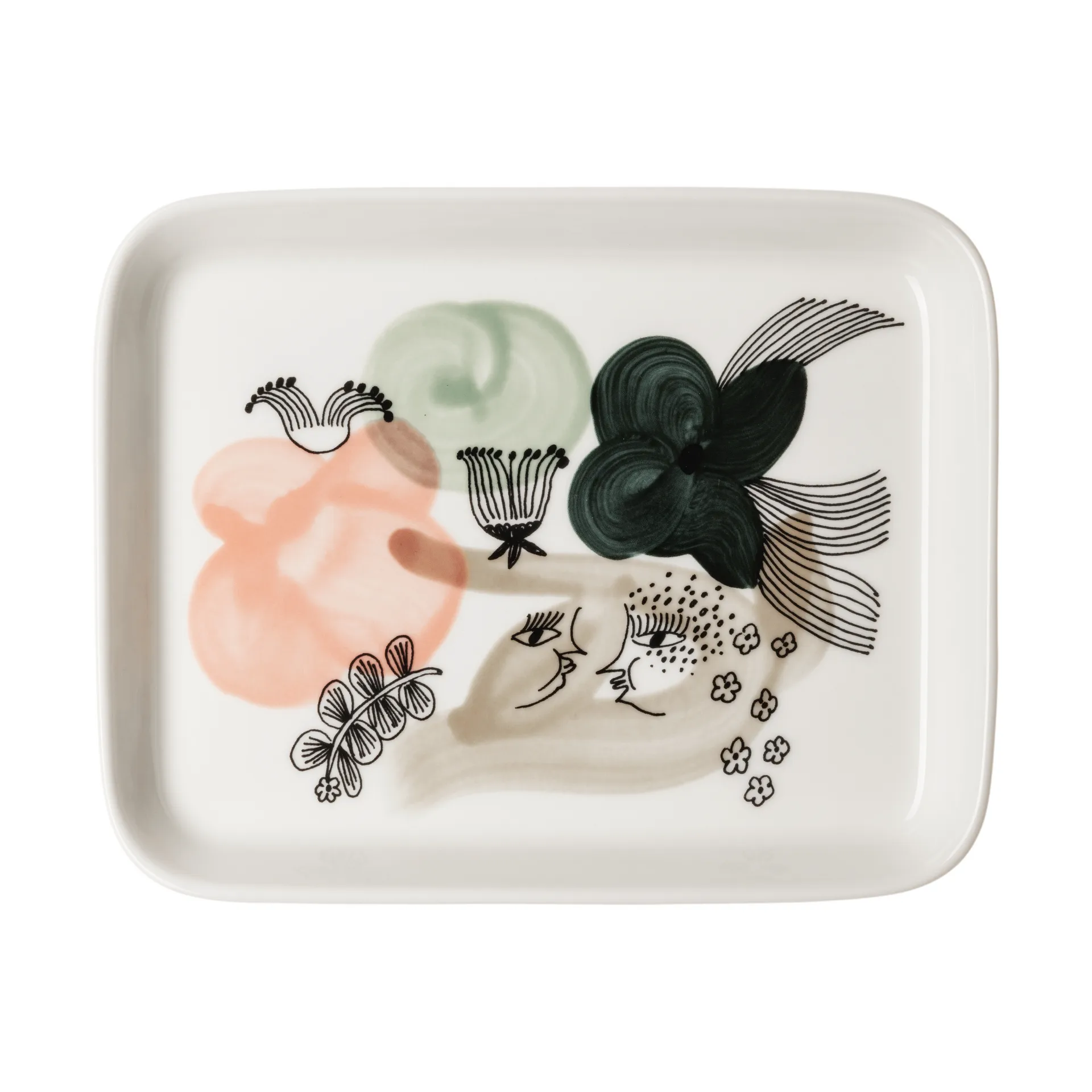 Kukkamaa tallrik 15x19 cm, Grön Arabia