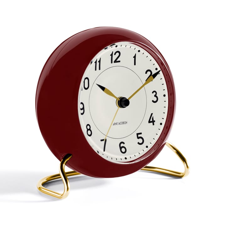 Aj Station bordsklocka vinröd, vinröd Arne Jacobsen Clocks