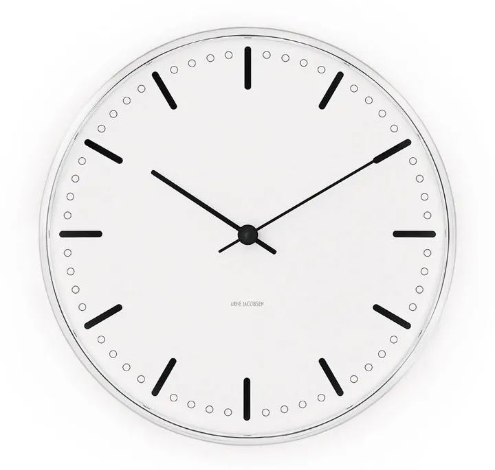 Arne Jacobsen City Hall klocka - Vit, Ø29 cm - Arne Jacobsen Clocks