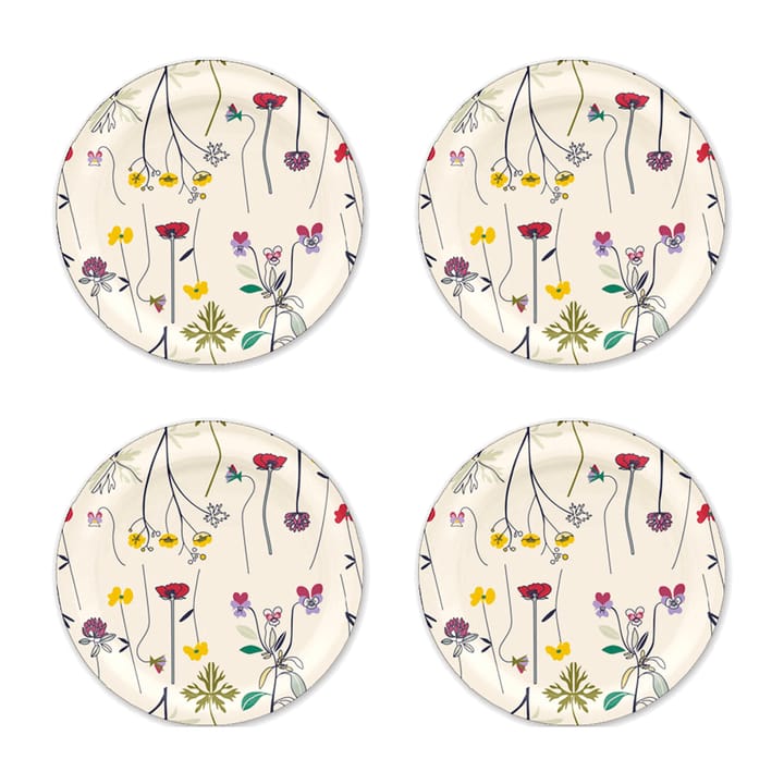 Herbarium glasunderlägg Ø11 cm 4-pack - Off-white - Åry Home