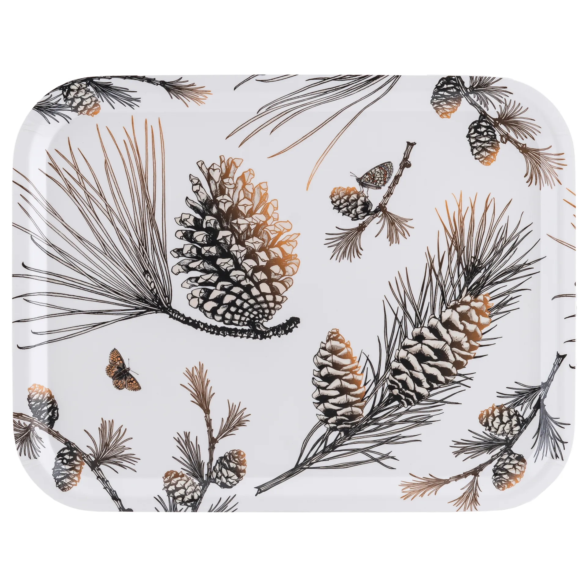 Pine Cone bricka 28x36 cm, Cotton white Åry Home