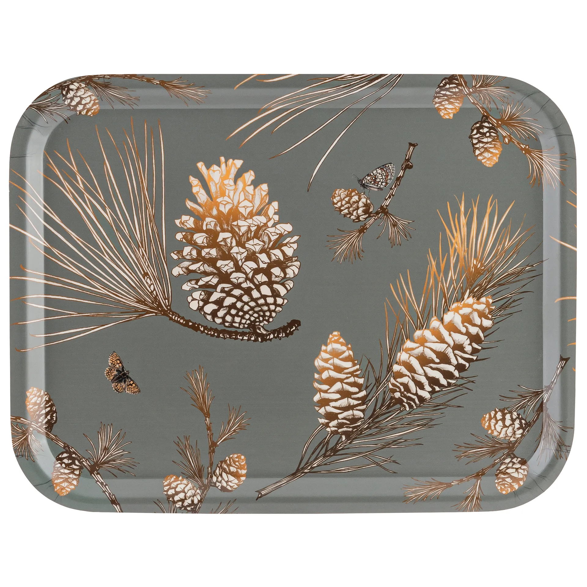Pine Cone bricka 28x36 cm, Moss grey Åry Home