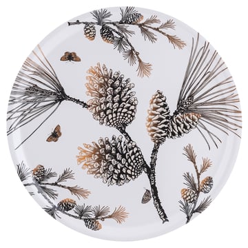Läs mer om Åry Home Pine Cone bricka Ø 38 cm Cotton white