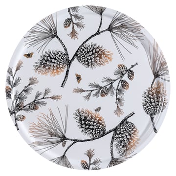 Läs mer om Åry Home Pine Cone bricka Ø 65 cm Cotton white