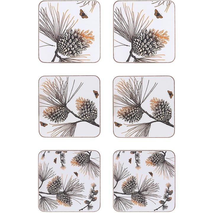 Pine Cone glasunderlägg 6-pack - Cotton white - Åry Home