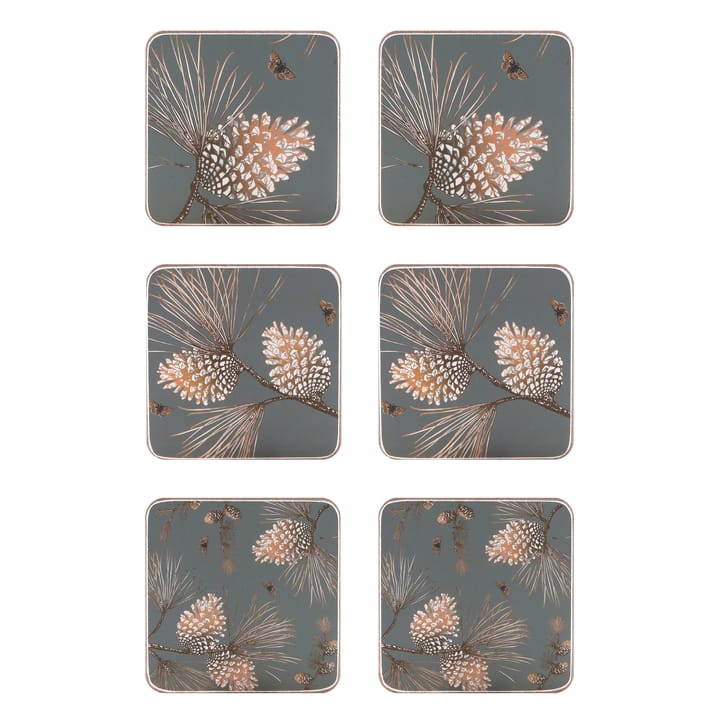 Pine Cone glasunderlägg 6-pack, Moss grey Åry Home