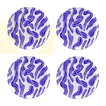 Läs mer om Åry Home Sudd glasunderlägg Ø11 cm 4-pack Blue-white
