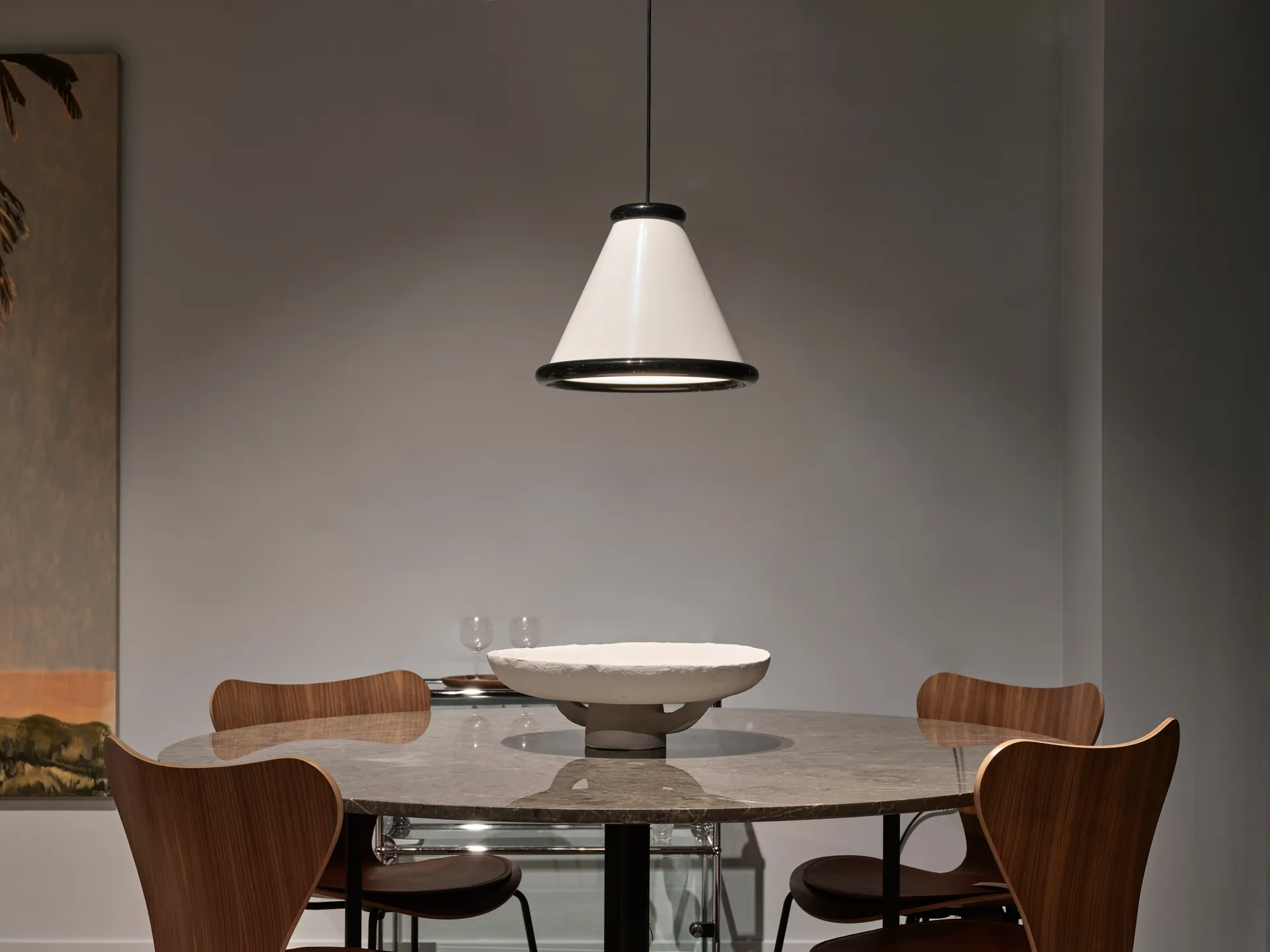 Belle pendel Ø36 cm, Glossy white-glossy black Belid