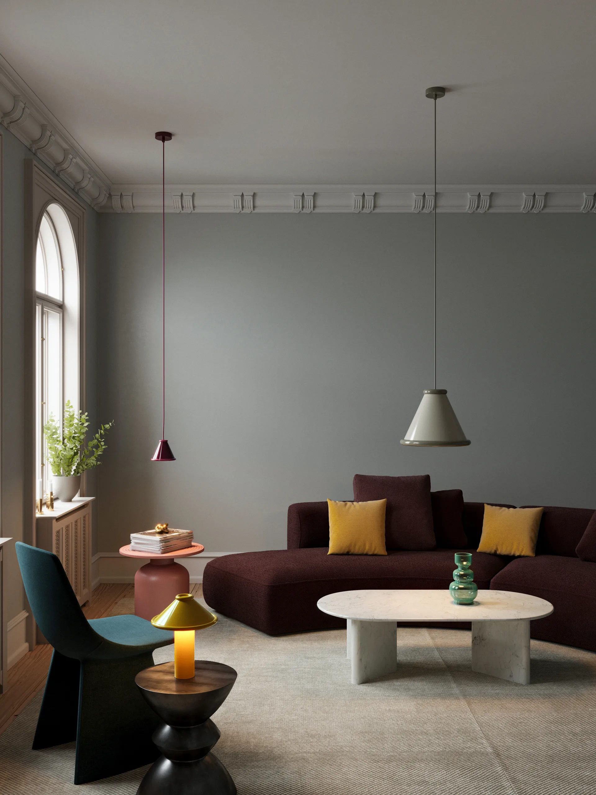 Belle pendel Ø36 cm, Pepple grey-moss grey Belid