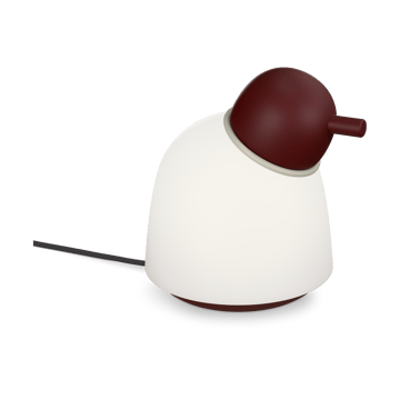 Läs mer om Belid Bird bordslampa 21,5 cm Mörkröd-sand-opalglas