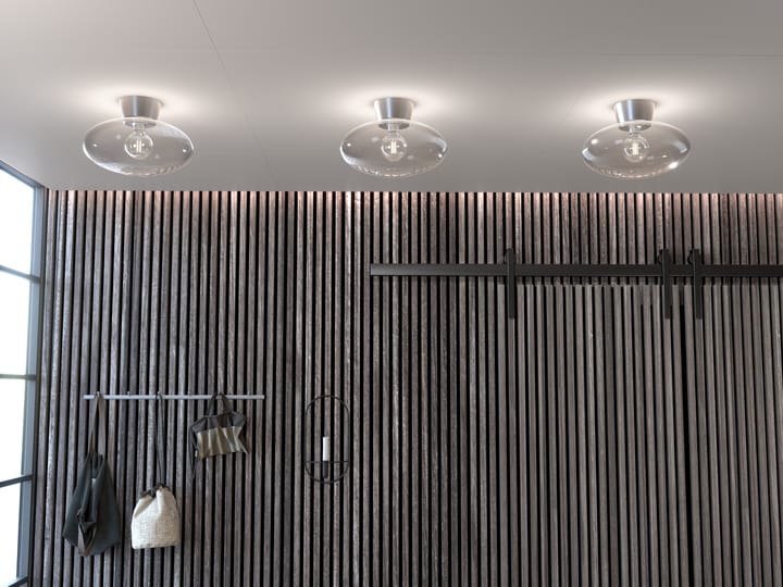 Bullo plafond XL klarglas Ø38 cm, Aluminium Belid