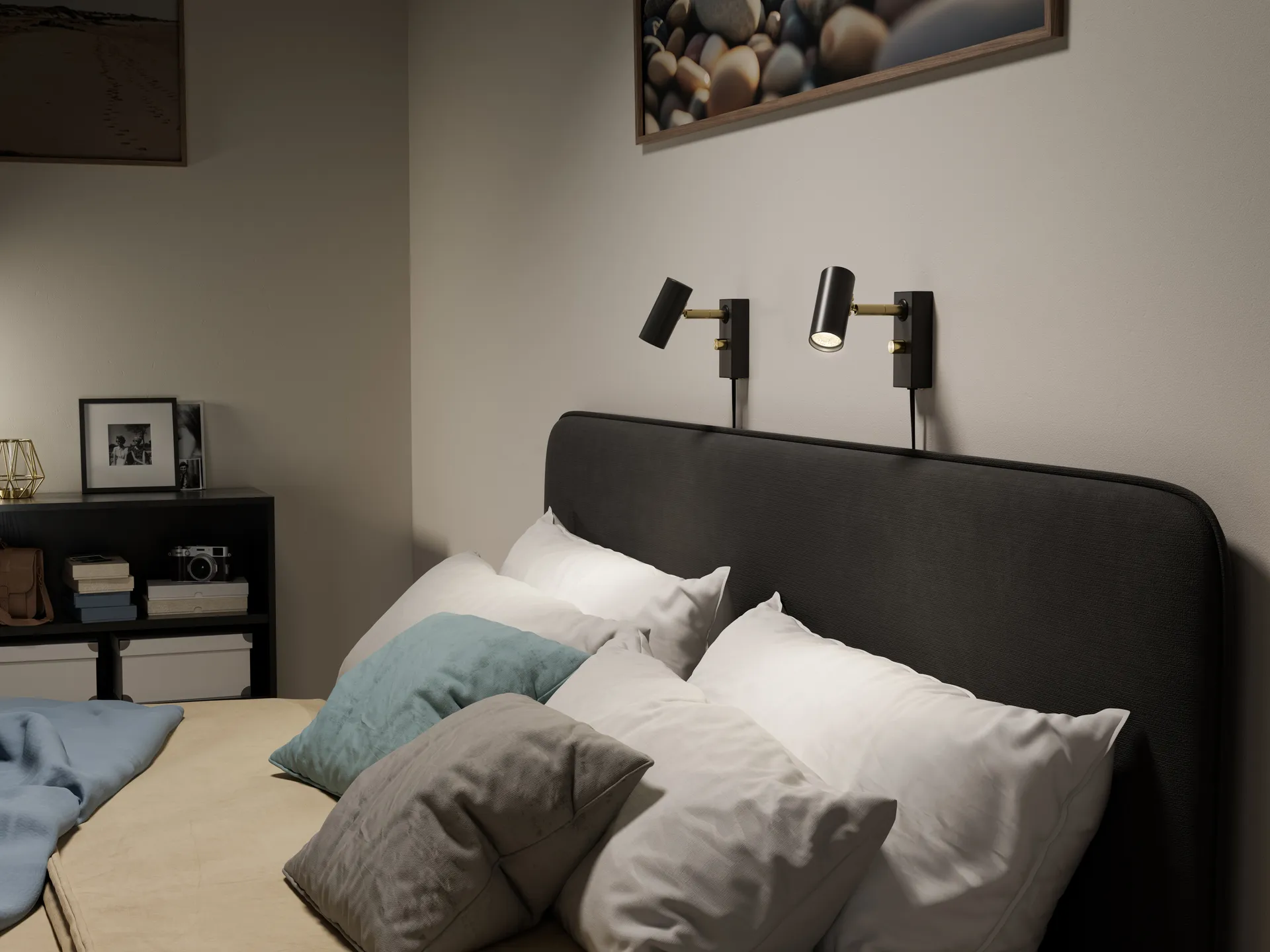 Cato vägglampa, Mattsvart-mässing Belid