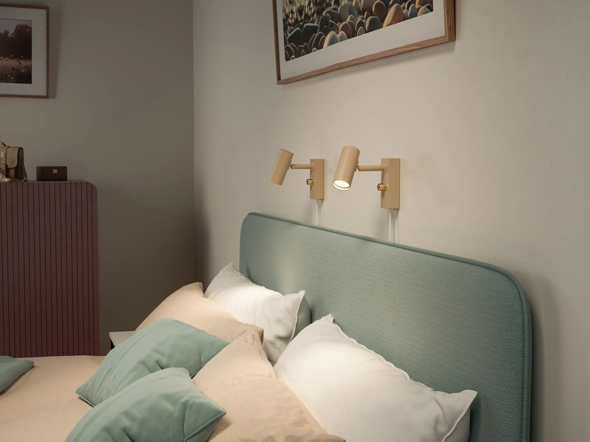 Cato vägglampa, Nougat-mässing Belid