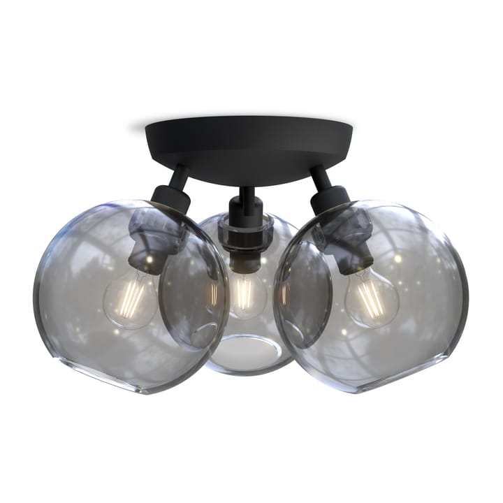 Gloria plafond Ø33 cm - Svart-rökfärgat glas - Belid