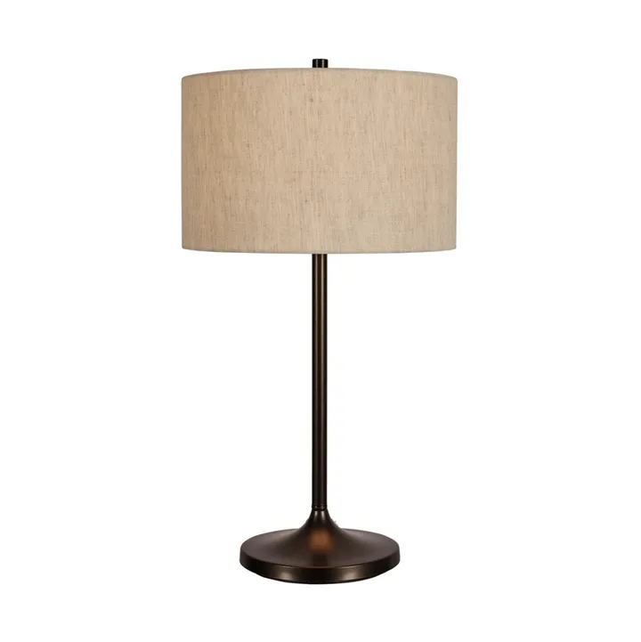 Soft bordslampa - Linne natur-metallic brons, Ø34x64 cm - Belid