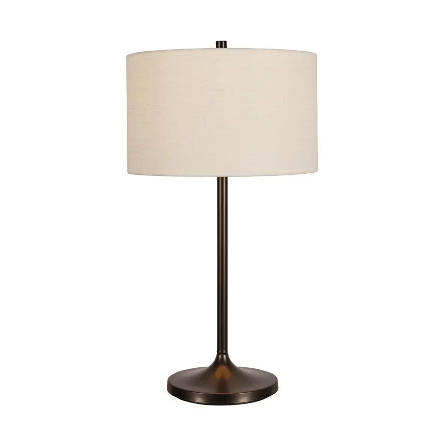 Soft bordslampa, Linne vit-metallic brons, Ø34x64 cm Belid