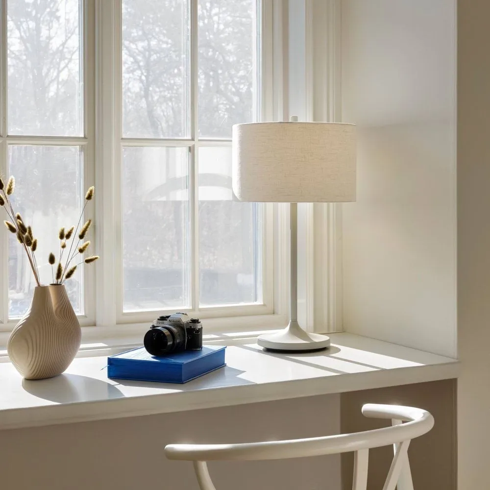 Soft bordslampa, Linne vit-sand, Ø34x64 cm Belid