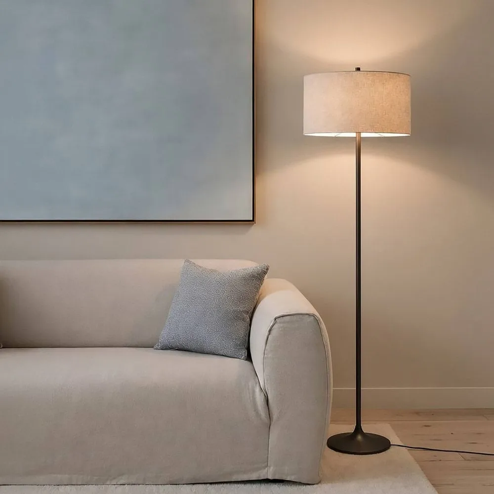 Soft golvlampa, Linne natur-metallic bronze, Ø44x149,5 cm Belid