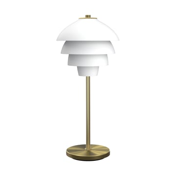 Läs mer om Belid Valencia bordslampa 41 cm Mattvit-mässing