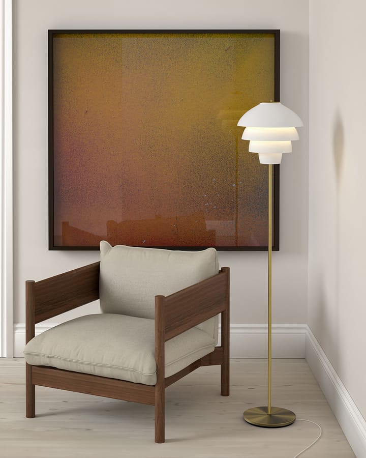 Valencia golvlampa 150 cm, Mattvit-mässing Belid