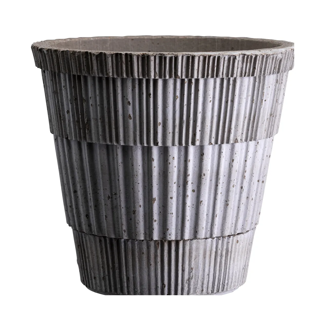 Bergs Potter Atlas raw kruka med fat Grey, &Oslash;14 cm