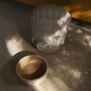 Atlas raw kruka med fat - Grey, Ø14 cm - Bergs Potter