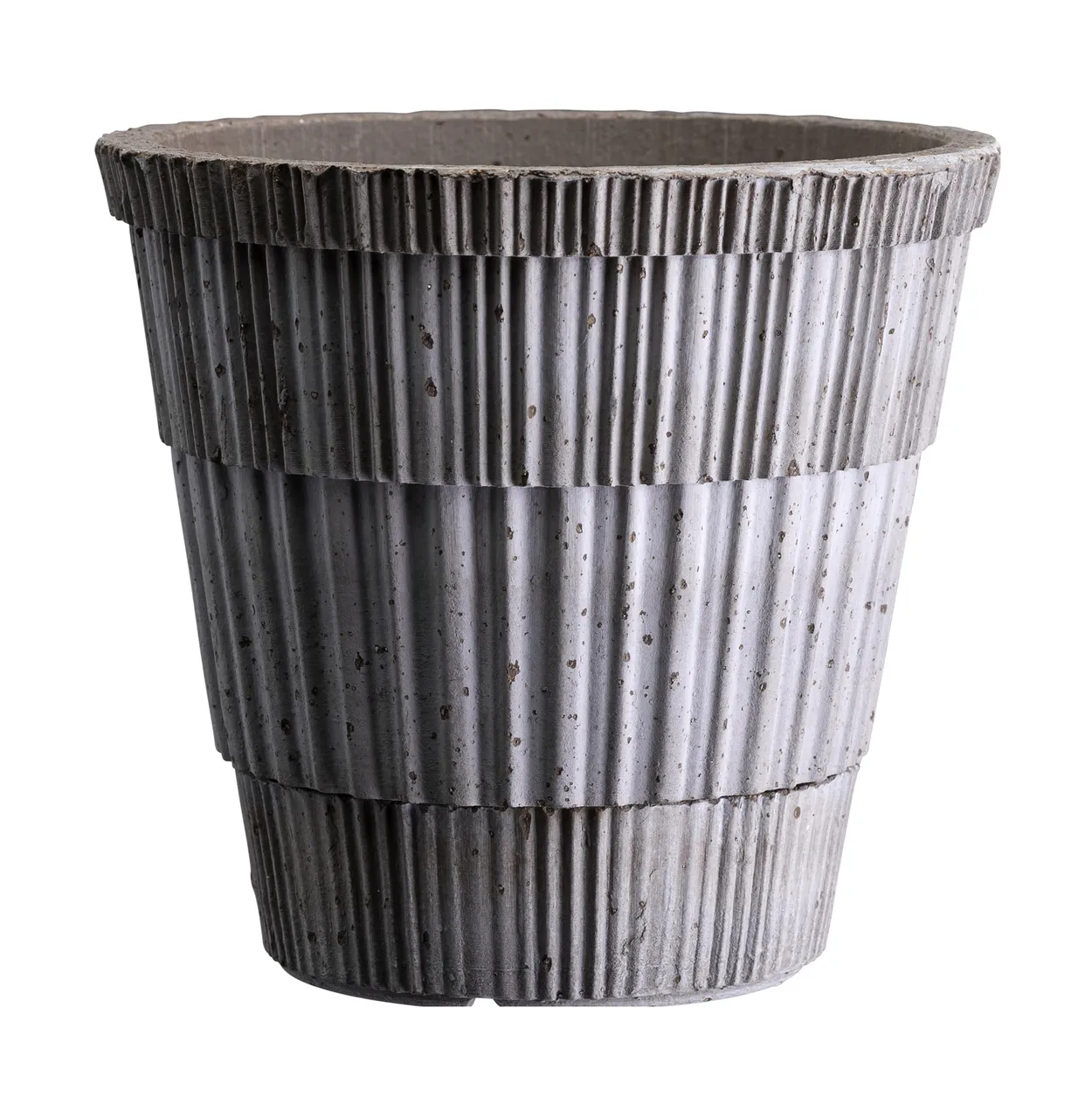 Bergs Potter Atlas raw kruka med fat Grey, &Oslash;16 cm