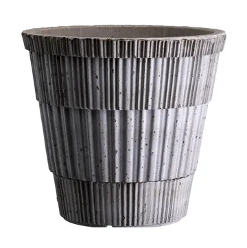 Atlas raw kruka med fat - Grey, Ø18 cm - Bergs Potter