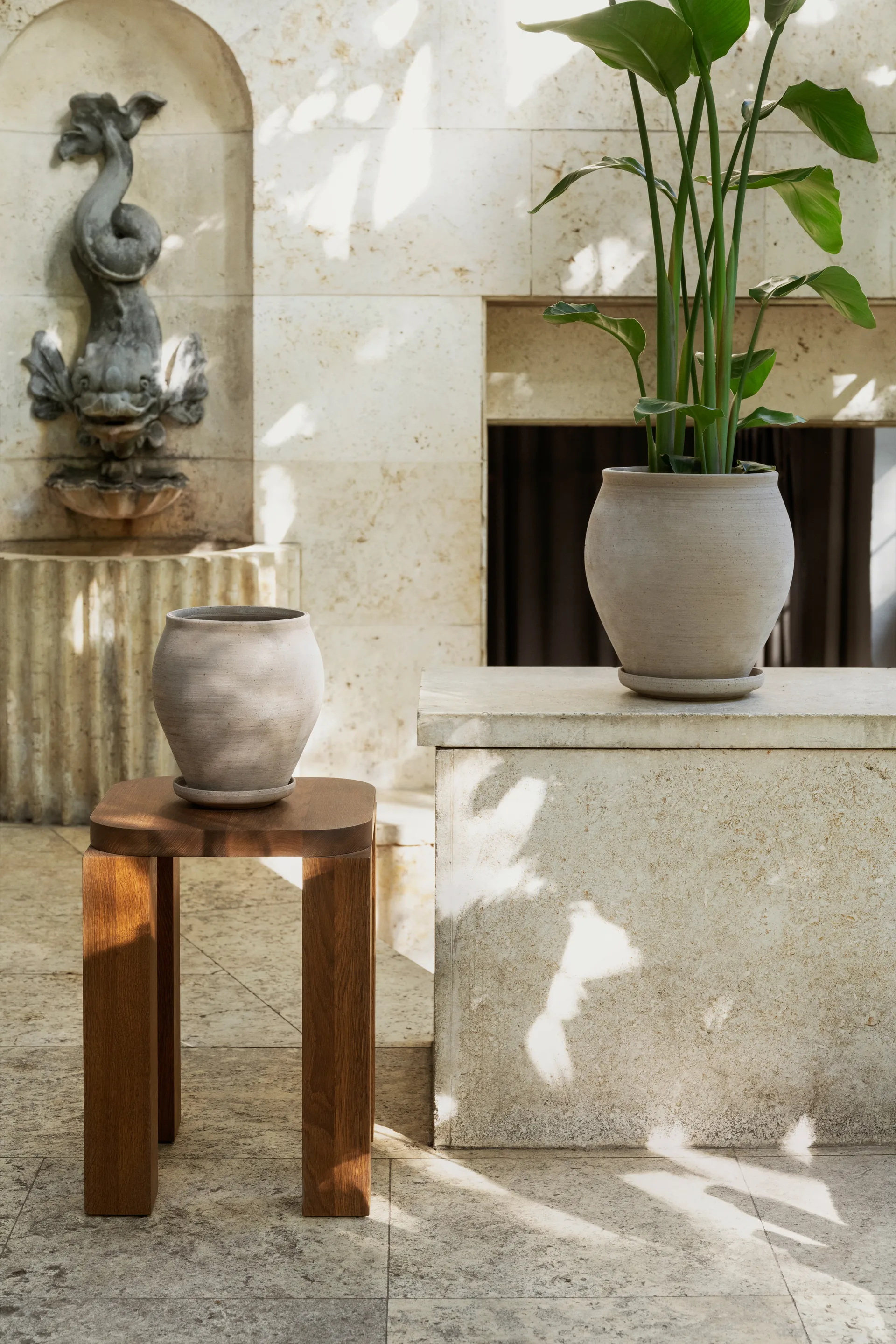 Delphi kruka med fat 2 delar, Grey, Ø20 cm Bergs Potter