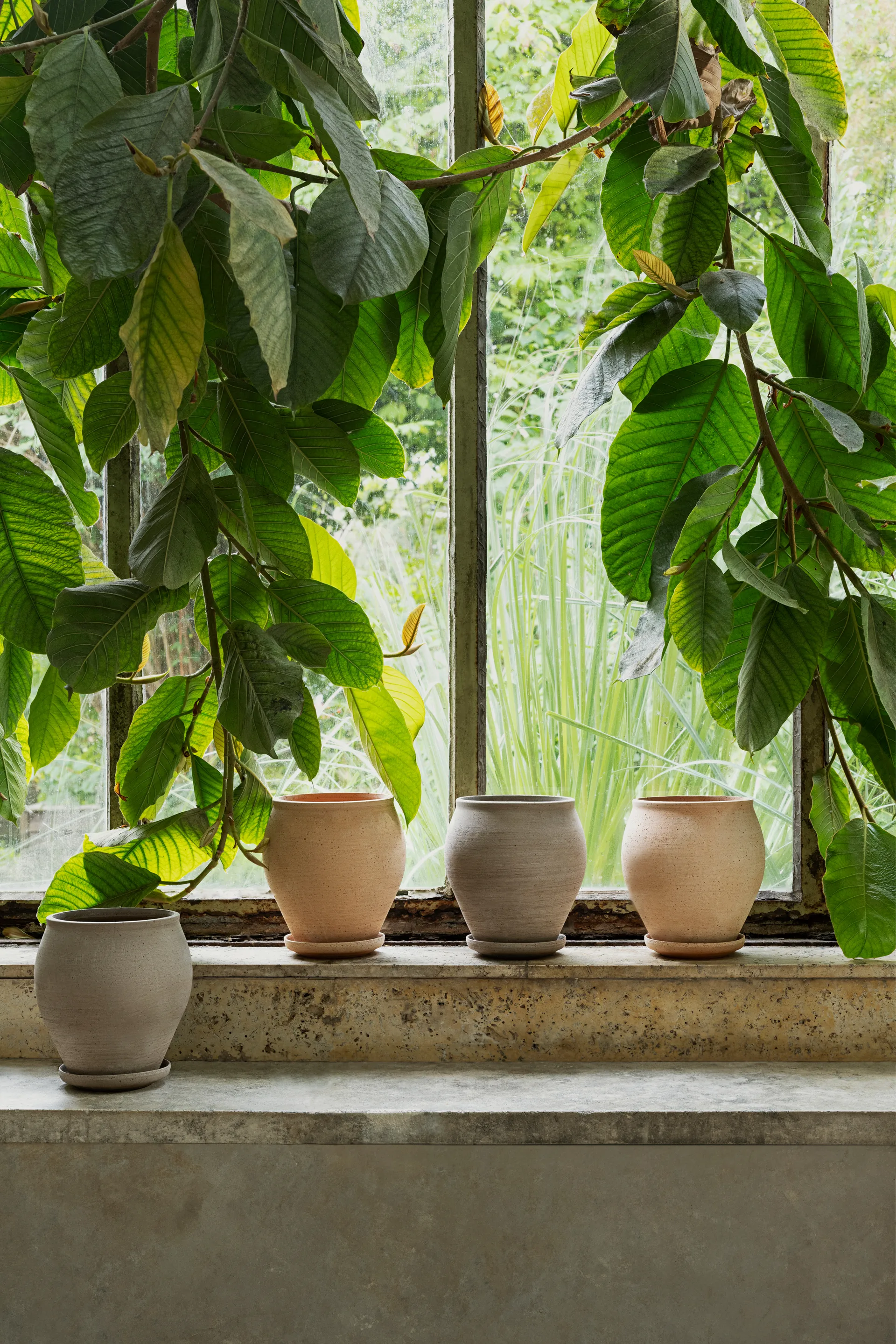 Delphi kruka med fat 2 delar, Rosa, Ø20 cm Bergs Potter