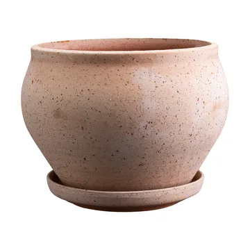 Delphi kruka med fat 2 delar - Rosa, Ø24 cm, low - Bergs Potter