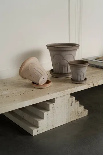 Fleur kruka med fat 2 delar - Grey, Ø21 cm - Bergs Potter