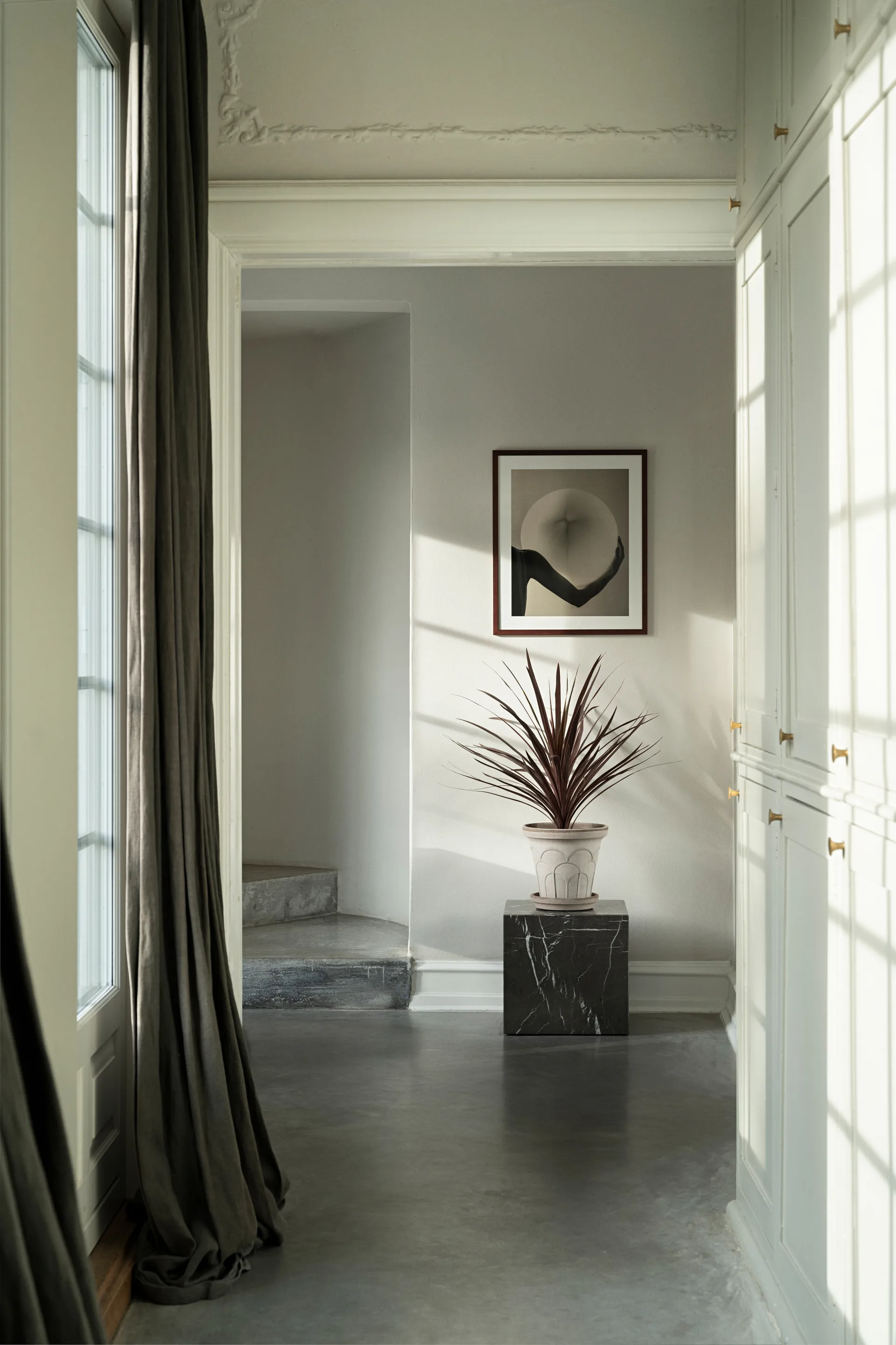 Fleur kruka med fat 2 delar, Grey, Ø25 cm Bergs Potter