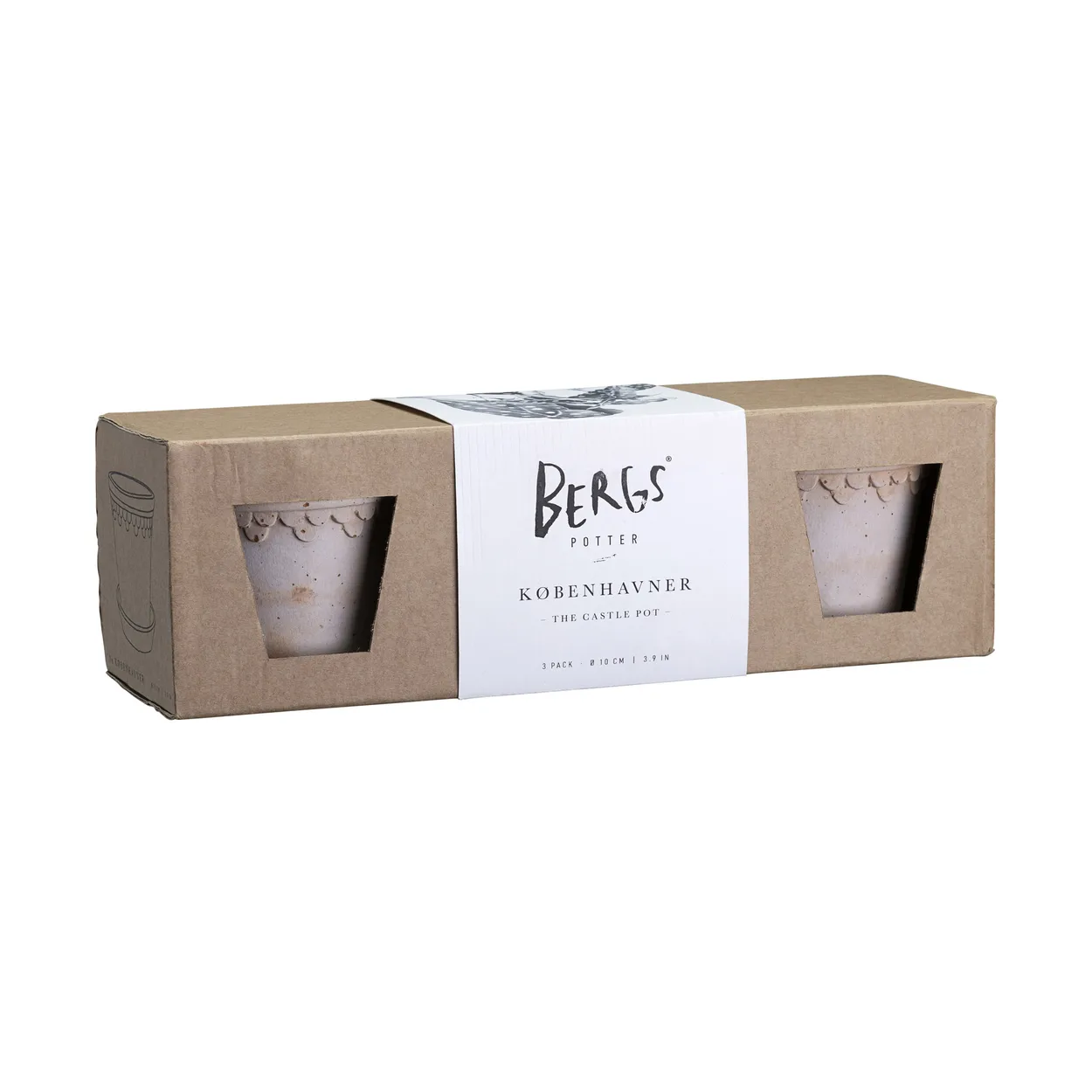 Bergs Potter Köpenhamn kruka Ø10 cm 3-pack Rosa