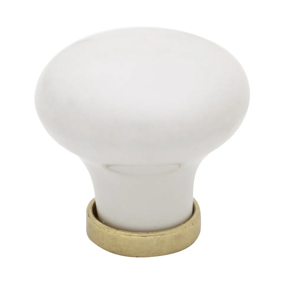 Beslag Design knopp 24136, Vit-mässing Beslag Design